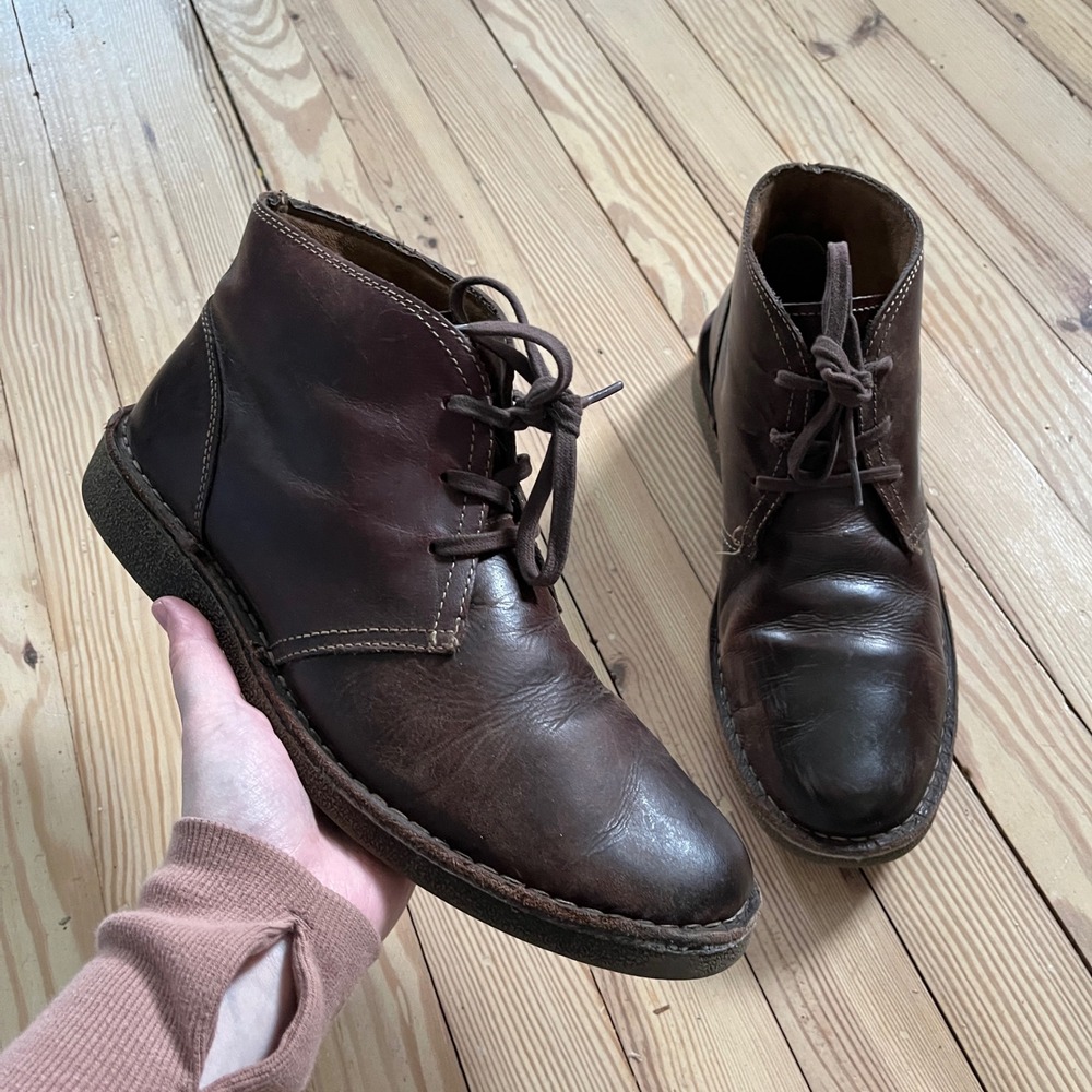 G.H. Bass Thom Chukka Boots Mens 10M Brown Leather Lace Up Desert Ankle Boot